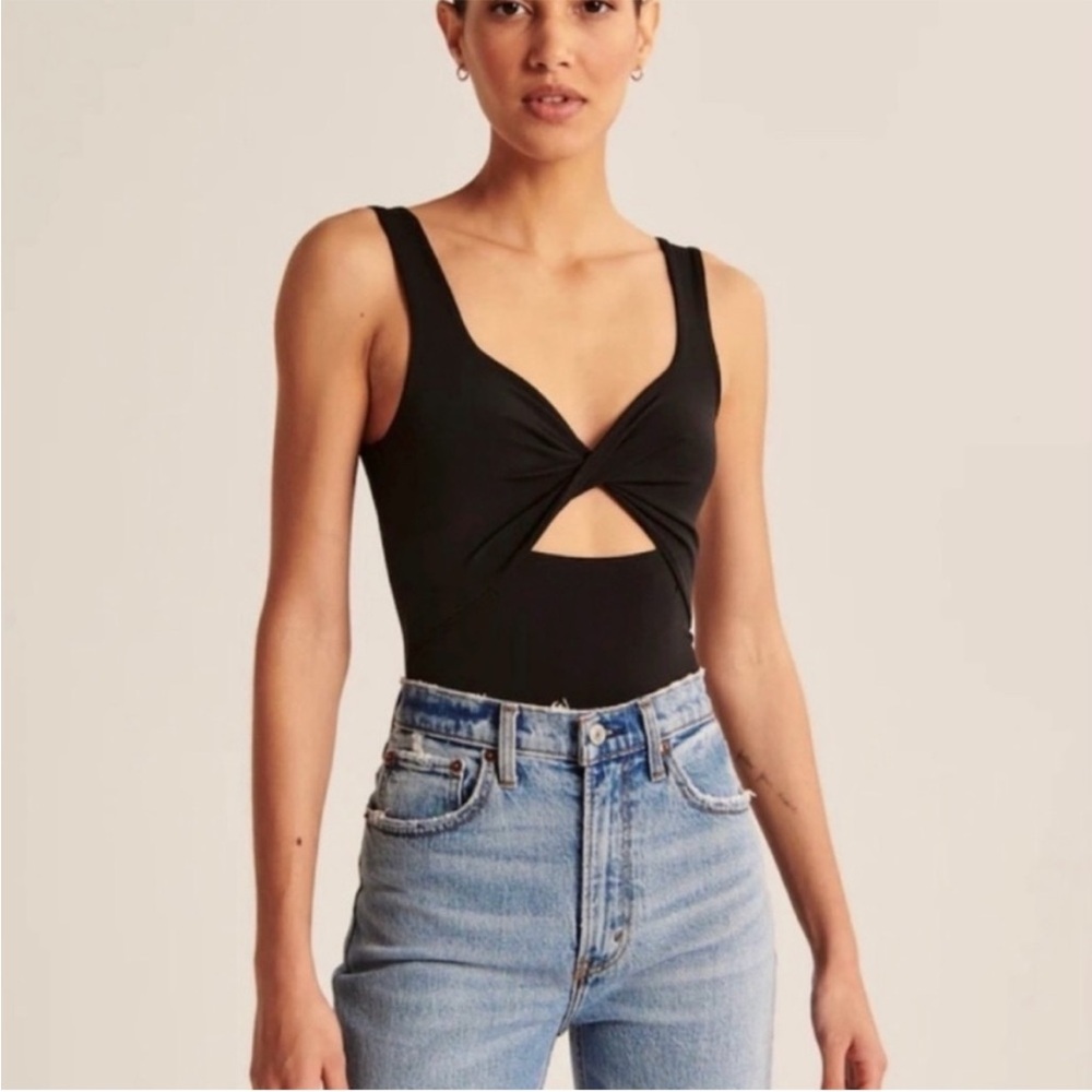 Abercrombie Bodysuit with Cross Front and Keyhole Cutout
